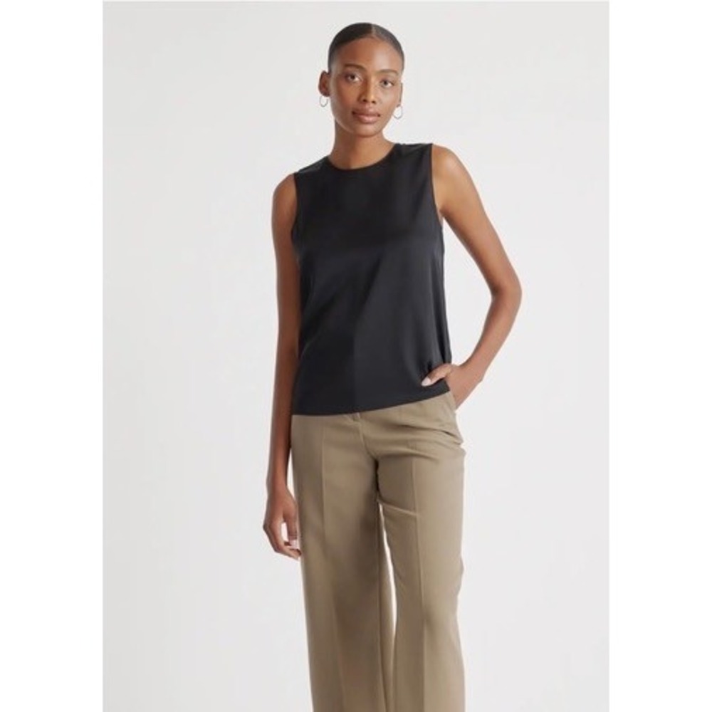 Anne Klein Womens Black Sleeveless Scoop Neck Shell‎ Tank Top Size S